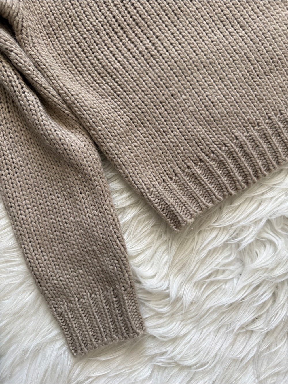 Vuja Dé Beige 100% Wool Knit Sweater Size M-L - Picture 7 of 11